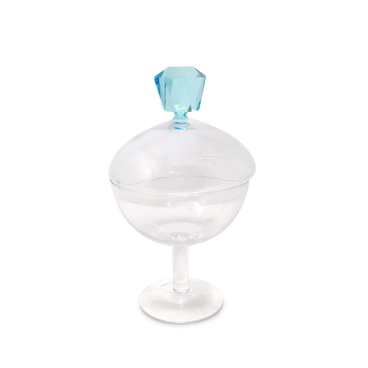 Glass Footed Jar with Colored Diamond Shaped Handle (2 sizes)