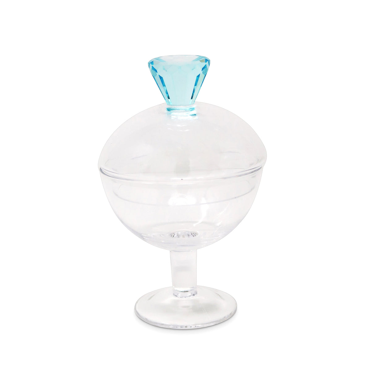 Glass Footed Jar with Colored Diamond Shaped Handle (2 sizes)