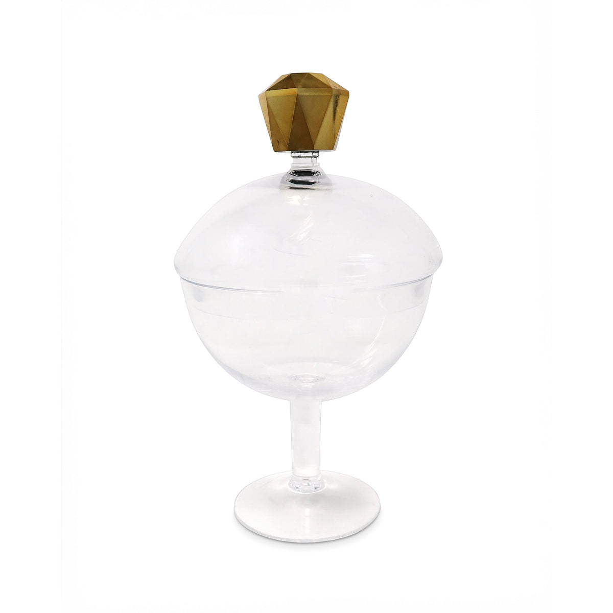 Glass Footed Jar with Colored Diamond Shaped Handle (2 sizes)