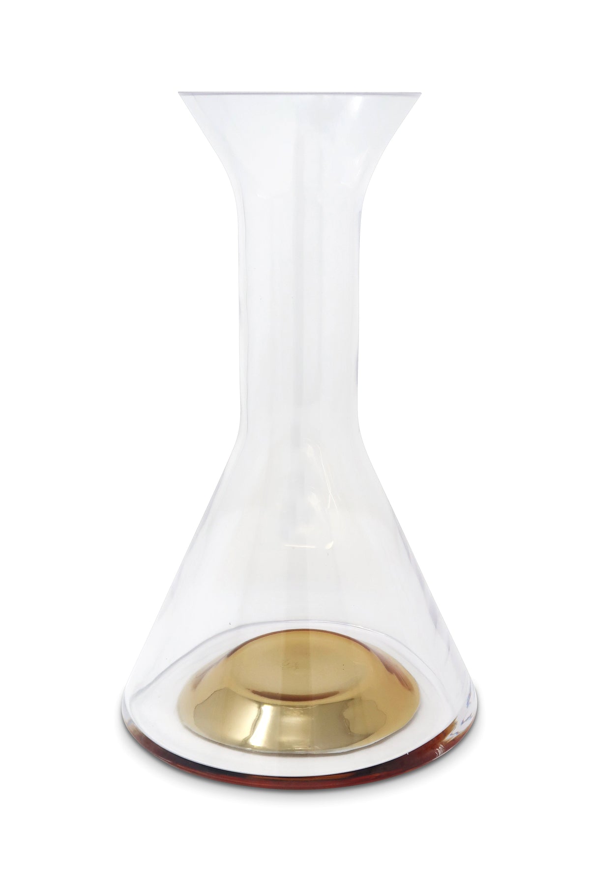 Glass Decanter with Gold Base and Ball Lid