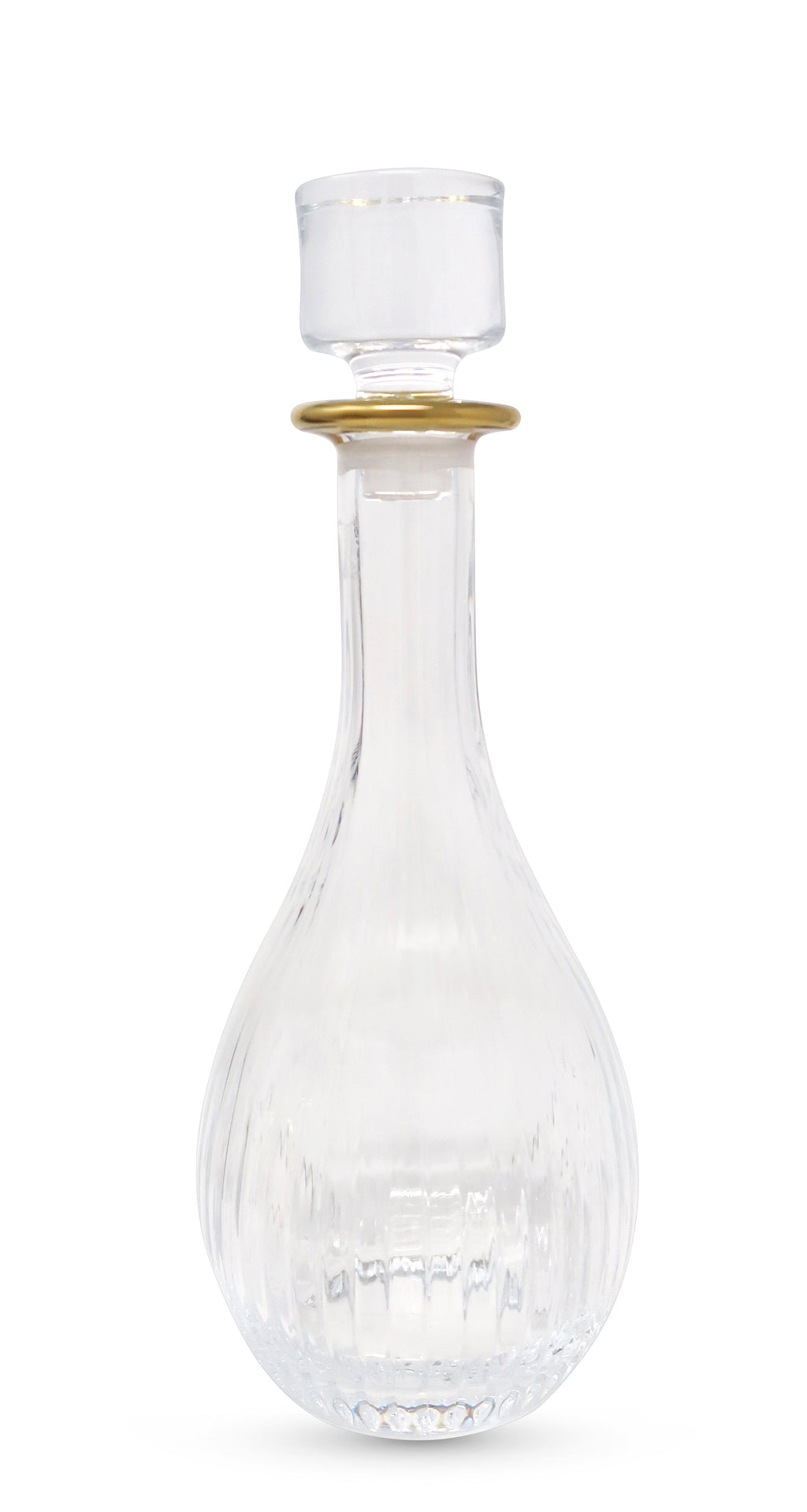 Liscio Ottico - Decanter with Linear Design and Gold Rim