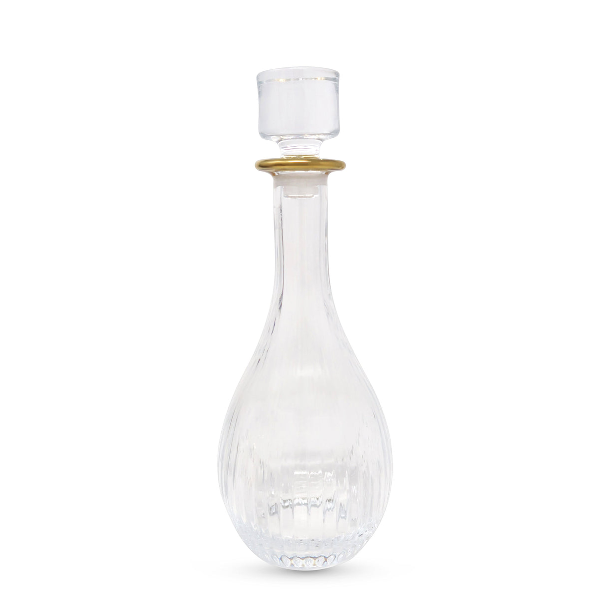 Liscio Ottico - Decanter with Linear Design and Gold Rim