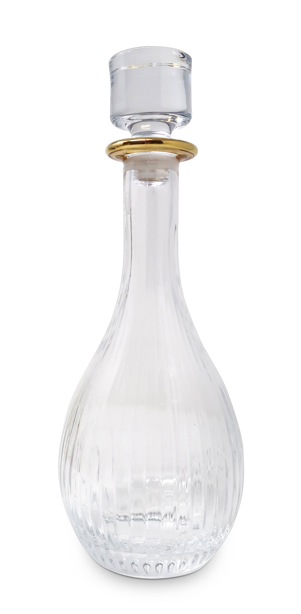 Liscio Ottico - Decanter with Linear Design and Gold Rim
