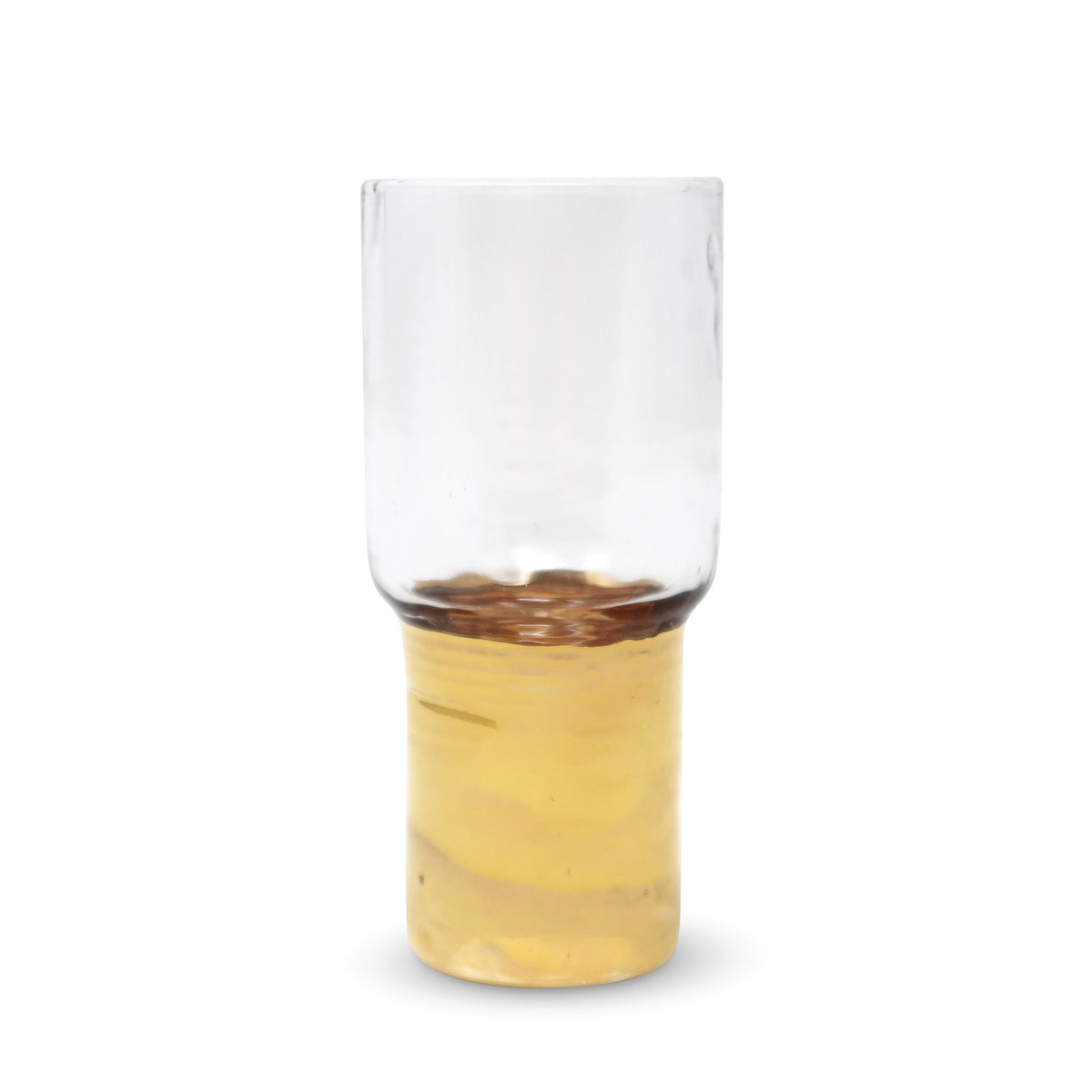 Set of 6 Hammered Shot Glasses with Gold Base
