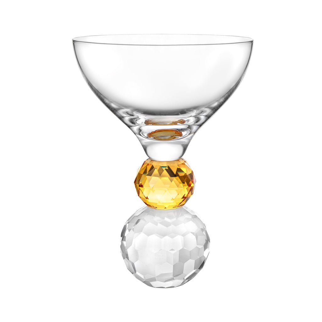 Set of 6 Glasses with Amber Ball Diamond Base