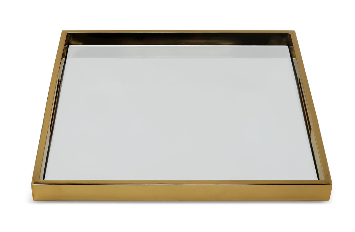 Large Square Silver Mirror Tray (3 Color Options)