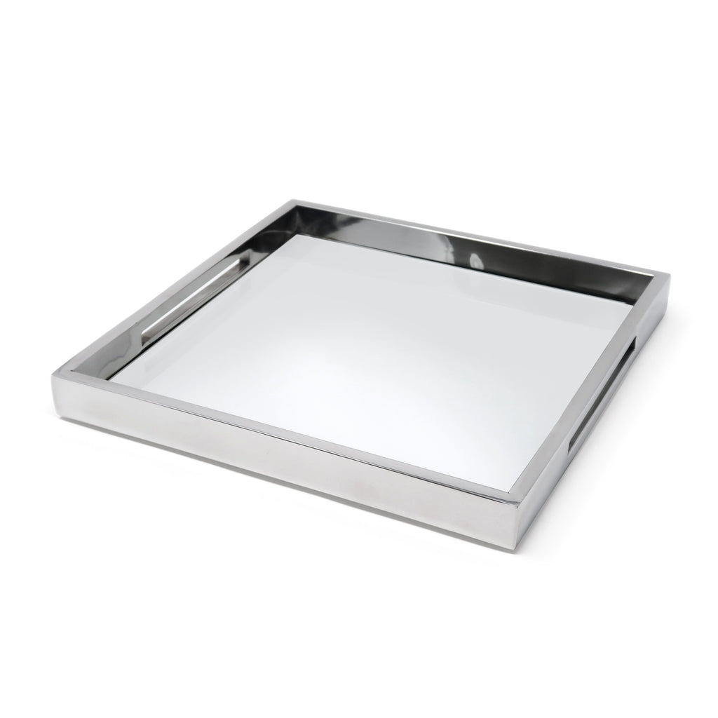 Large Square Silver Mirror Tray (3 Color Options)
