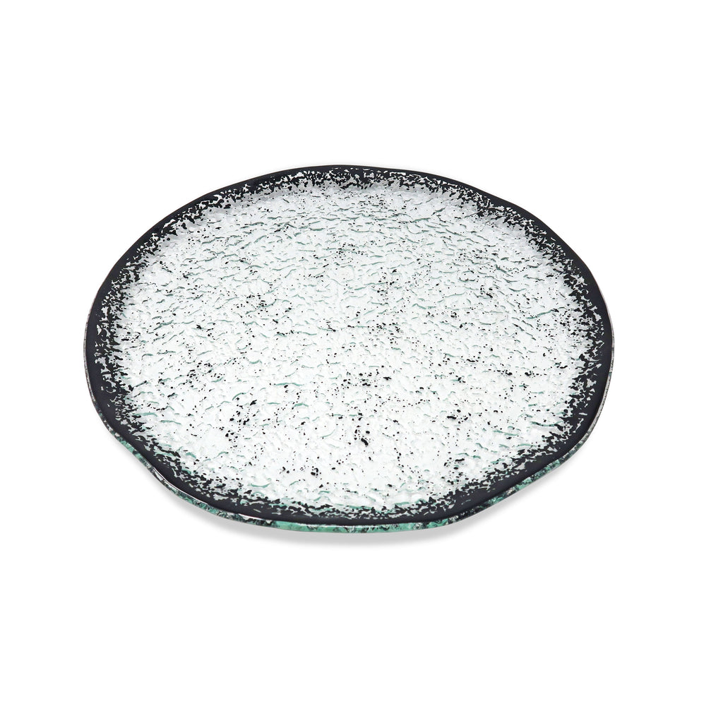 Set of 4 Plates with Scattered Black Design