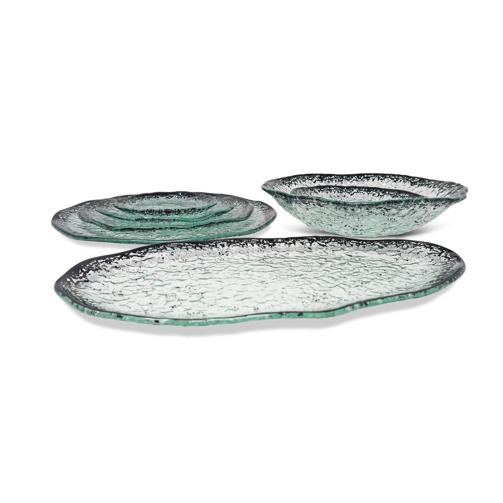 Set of 4 Plates with Scattered Black Design
