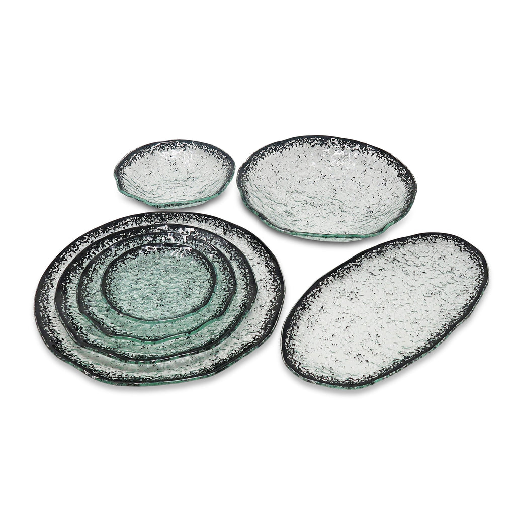 Set of 4 Plates with Scattered Black Design