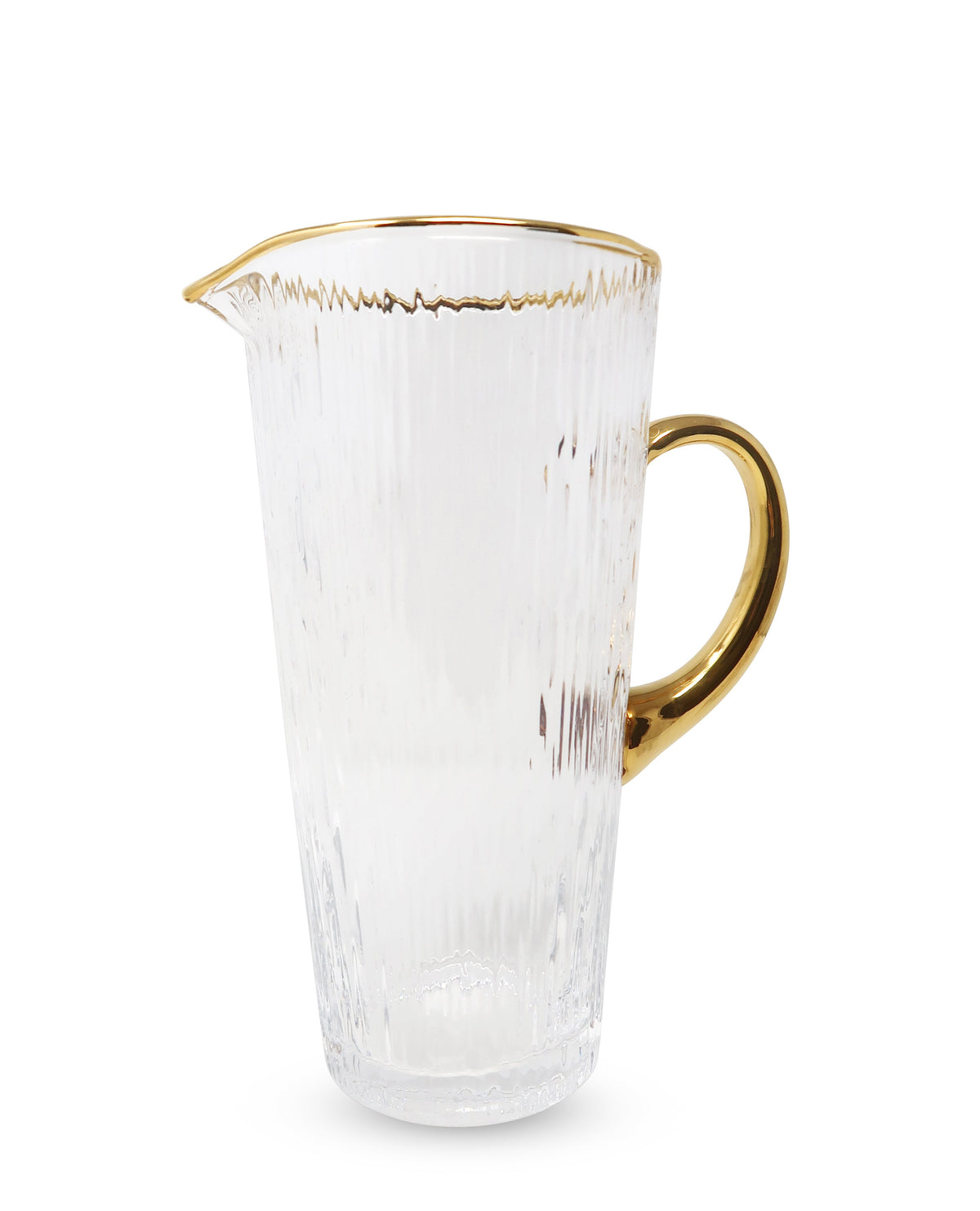 Clear Pitcher with Gold Handle and Rim