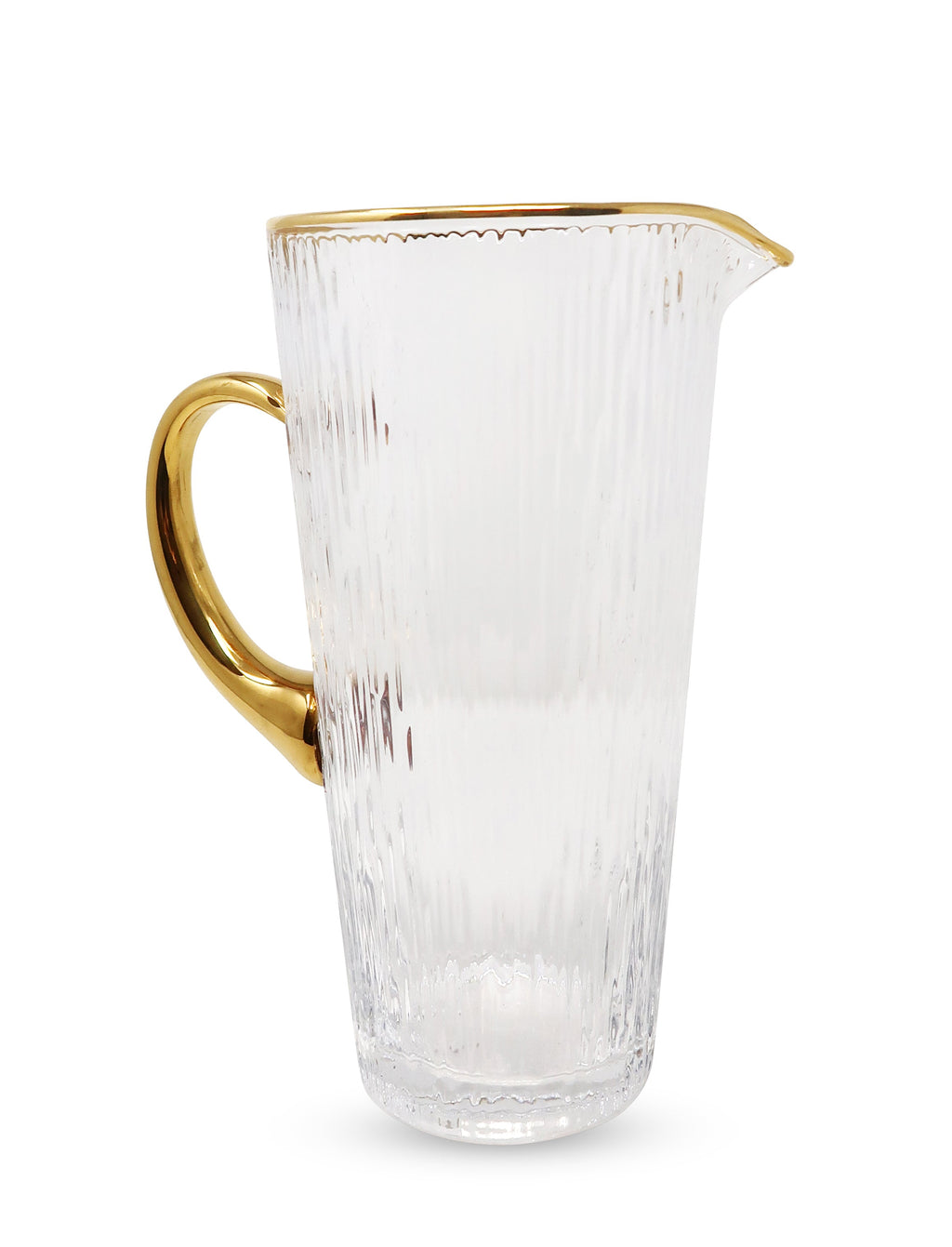 Clear Pitcher with Gold Handle and Rim