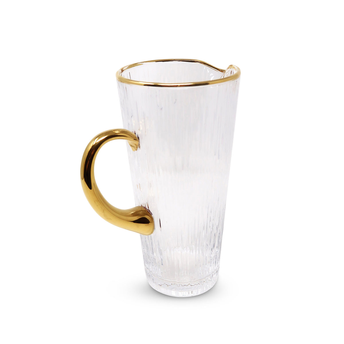 Clear Pitcher with Gold Handle and Rim