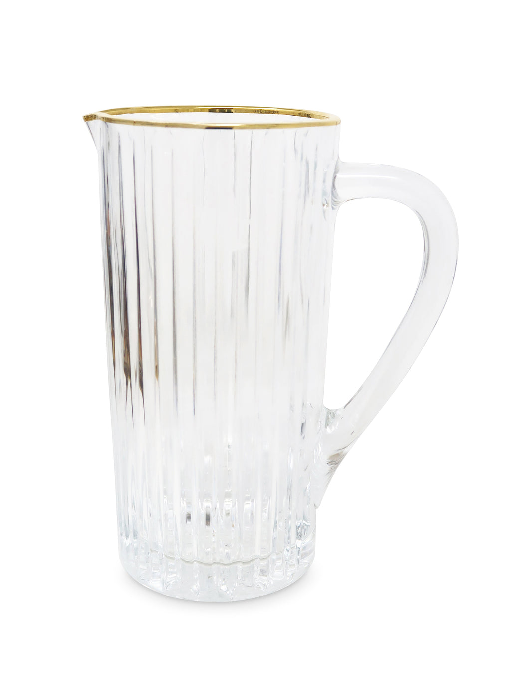 Liscio Ottico - Pitcher with Linear Design and Gold Rim