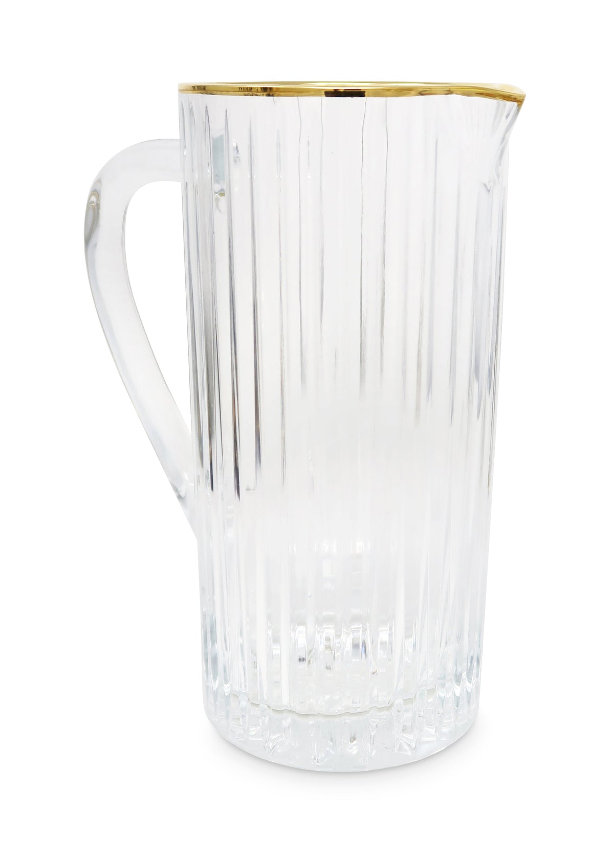 Liscio Ottico - Pitcher with Linear Design and Gold Rim