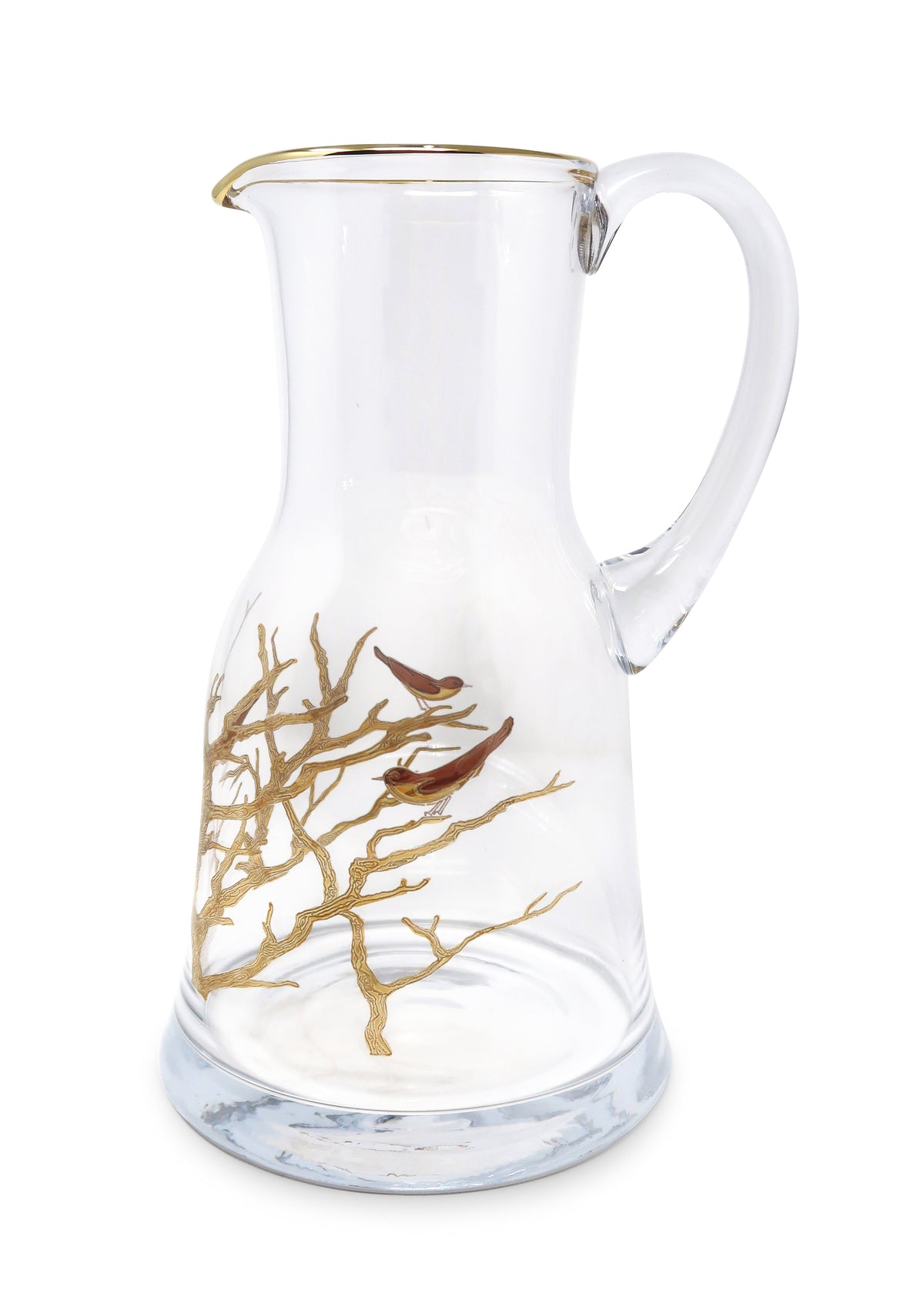 Glass Pitcher with Birds Design