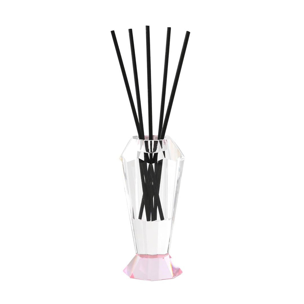 Crystal Reed Diffuser with Colored Base, 2.5" x 2.5" x 5.5"H