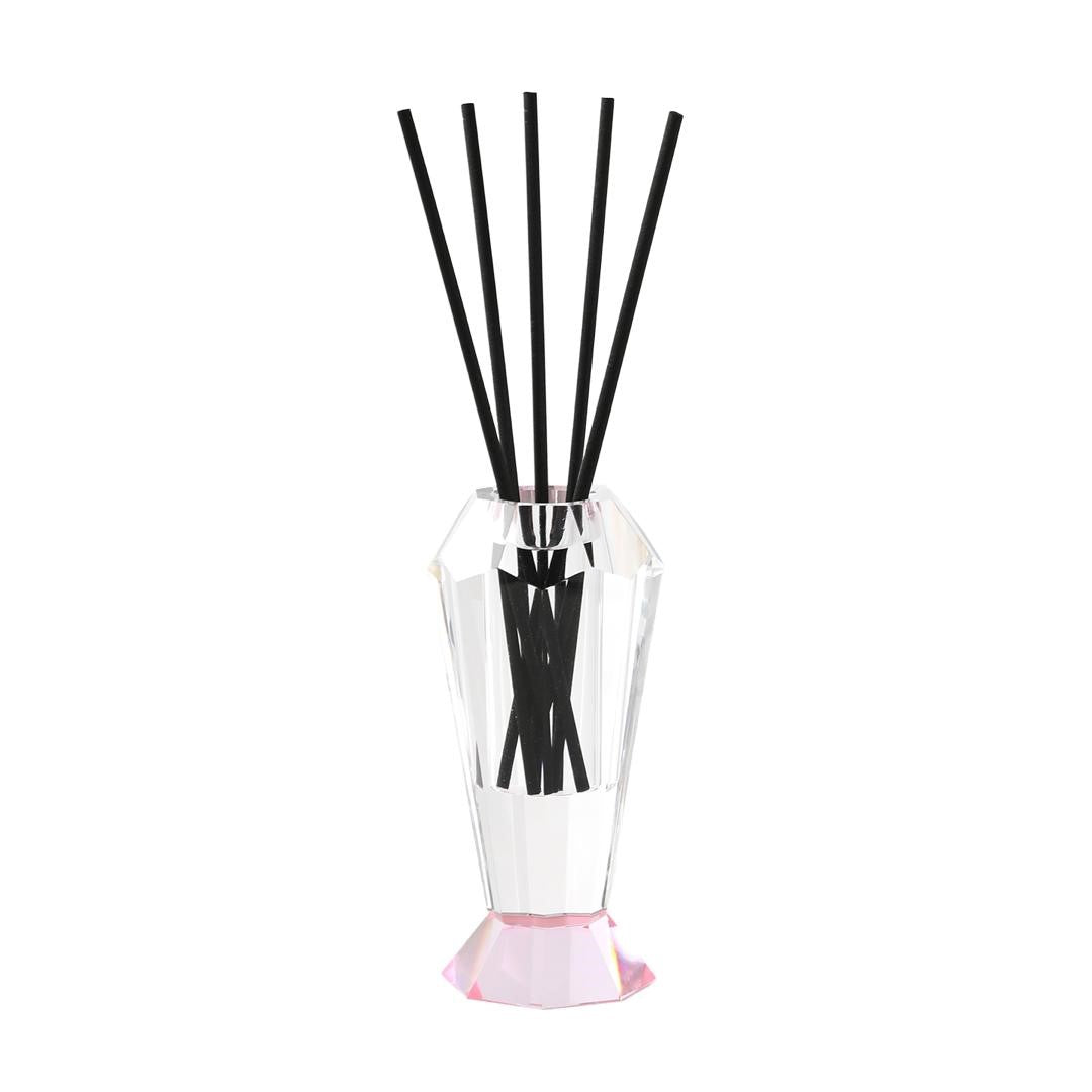 Crystal Reed Diffuser with Colored Base, 2.5" x 2.5" x 5.5"H
