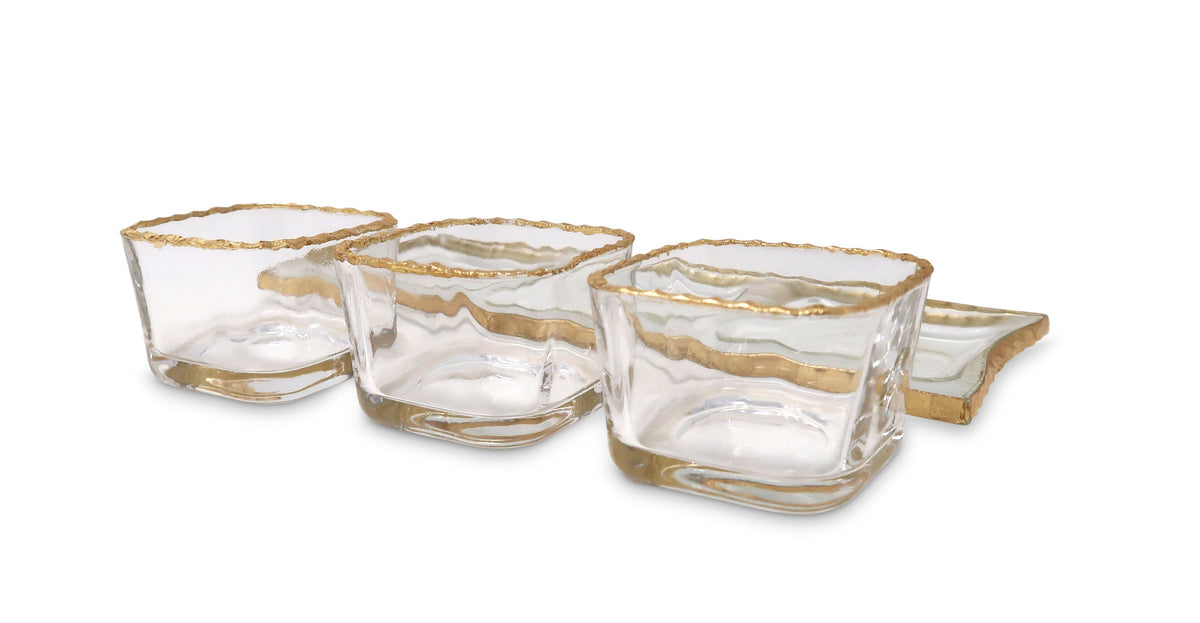 Bowl Relish Dish on Tray with Gold Rim