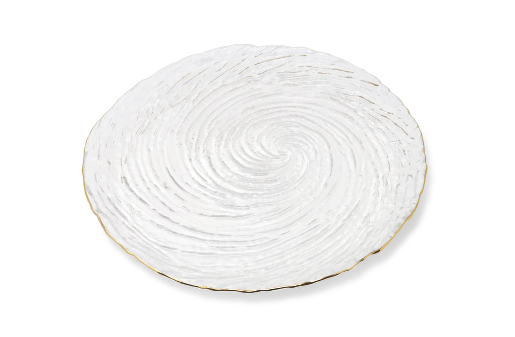 Set of 4 Glass Plates with Gold Rim