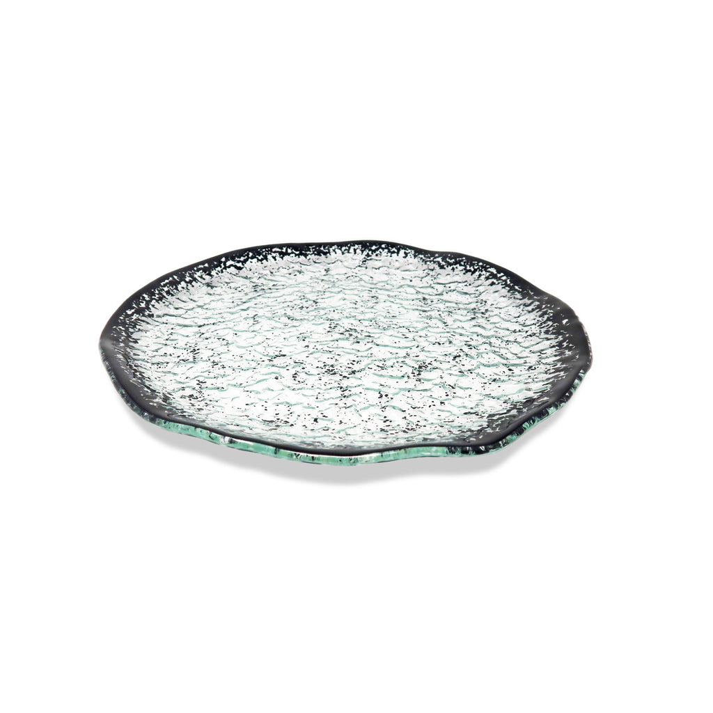 Set of 4 Plates with Scattered Black Design