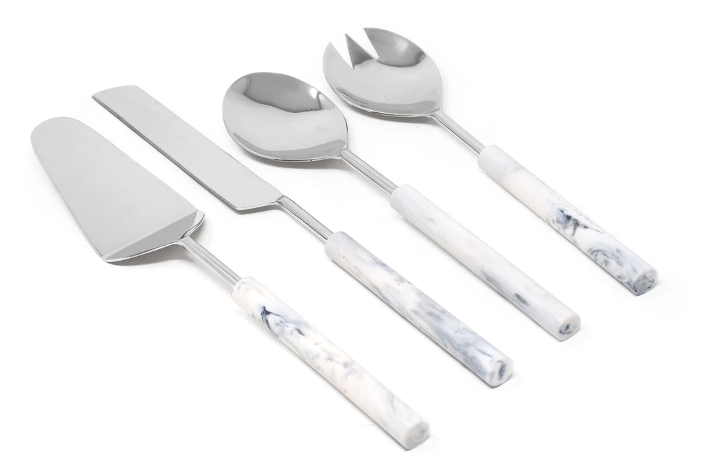 Cake/Salad Server Set with Marble Handle