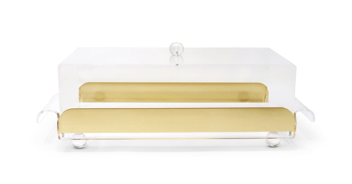 Rectangular Cake Tray with Dome, with Clear Ball Legs and Knob