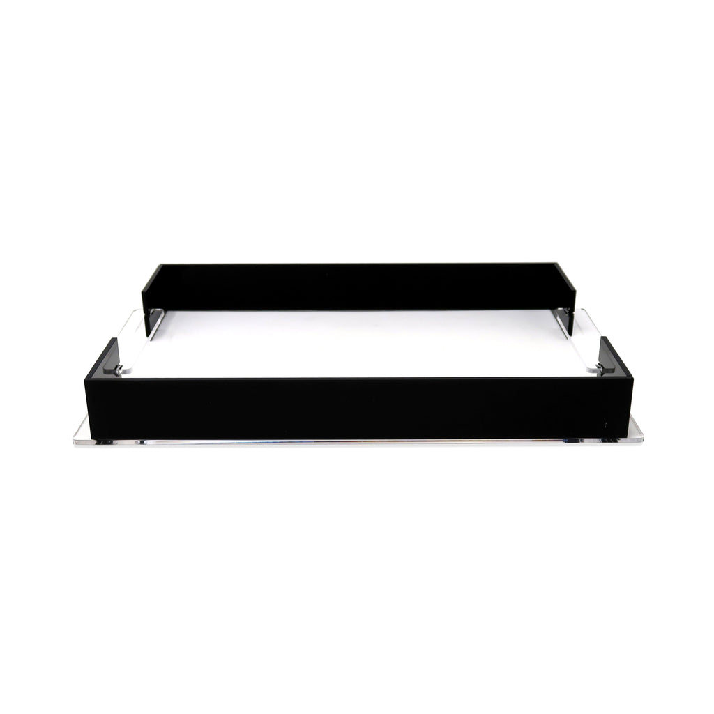 Acrylic Rectangular Tray with Gold Sides, 17.75"L x 11.75"W