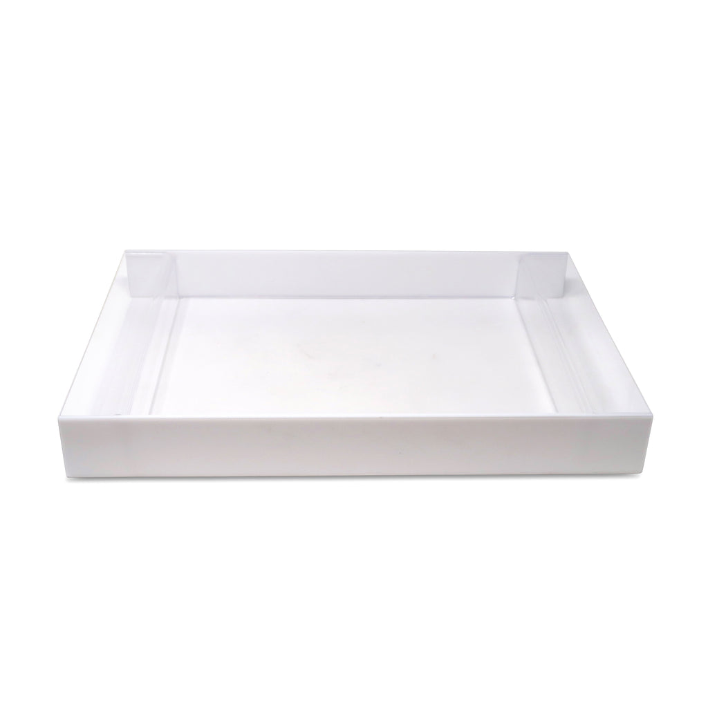 Rectangular Acrylic Tray with 2 Gold Sides, 17.75"L