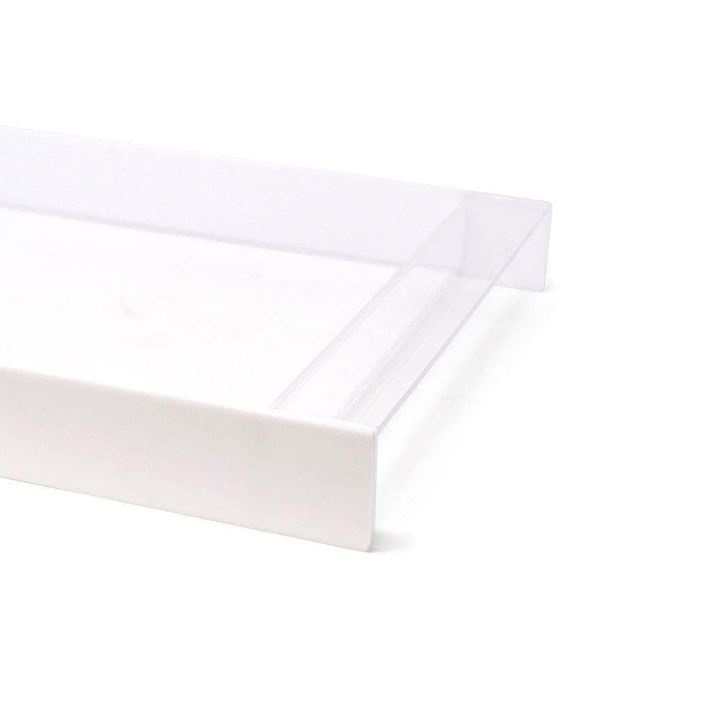 Rectangular Acrylic Tray with 2 Gold Sides, 17.75"L