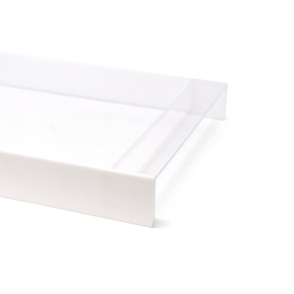 Rectangular Acrylic Tray with 2 Gold Sides, 17.75"L