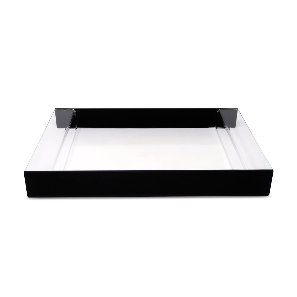 Rectangular Acrylic Tray with 2 Gold Sides, 17.75"L