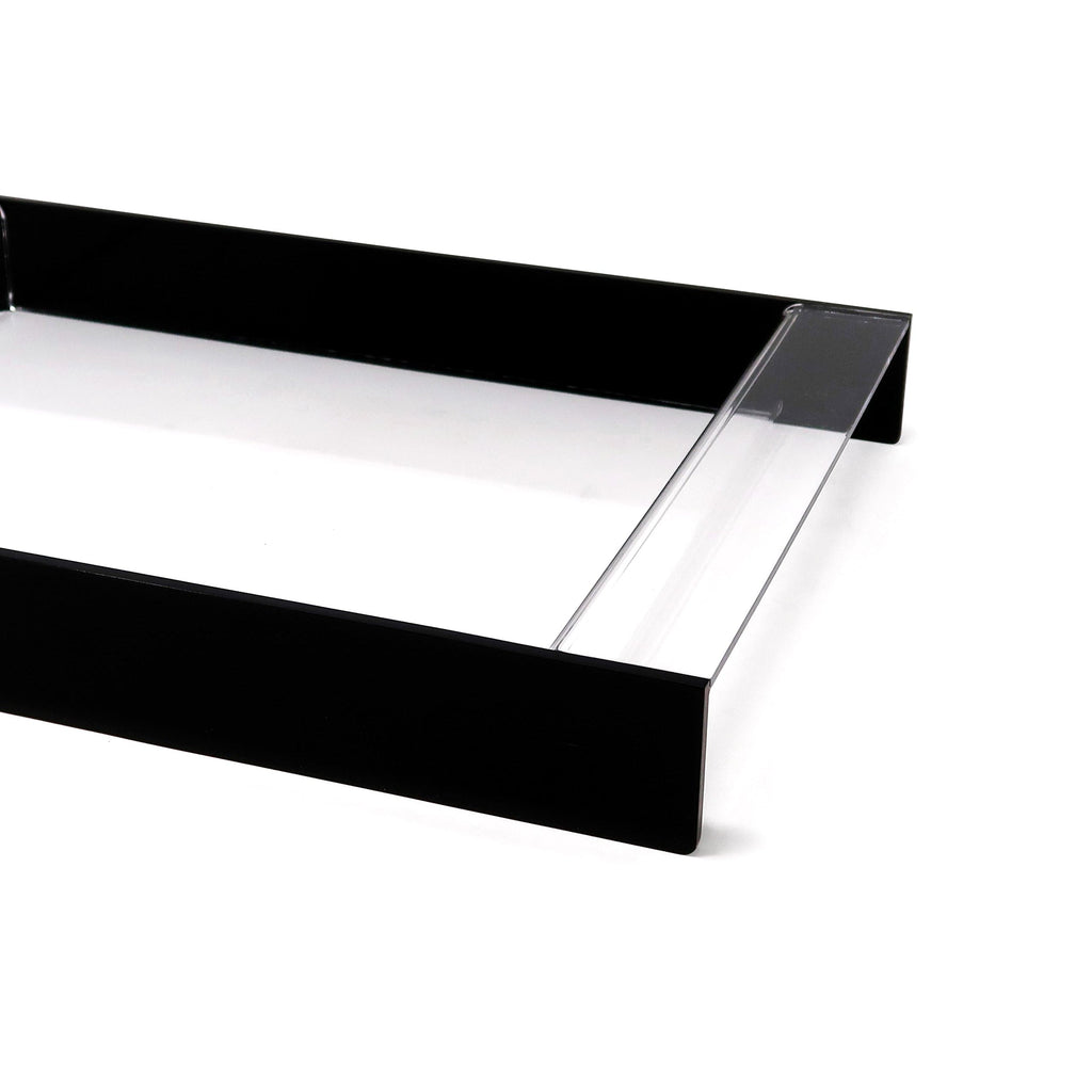 Rectangular Acrylic Tray with 2 Gold Sides, 17.75"L