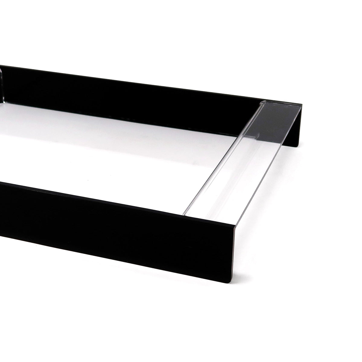 Rectangular Acrylic Tray with 2 Gold Sides, 17.75"L