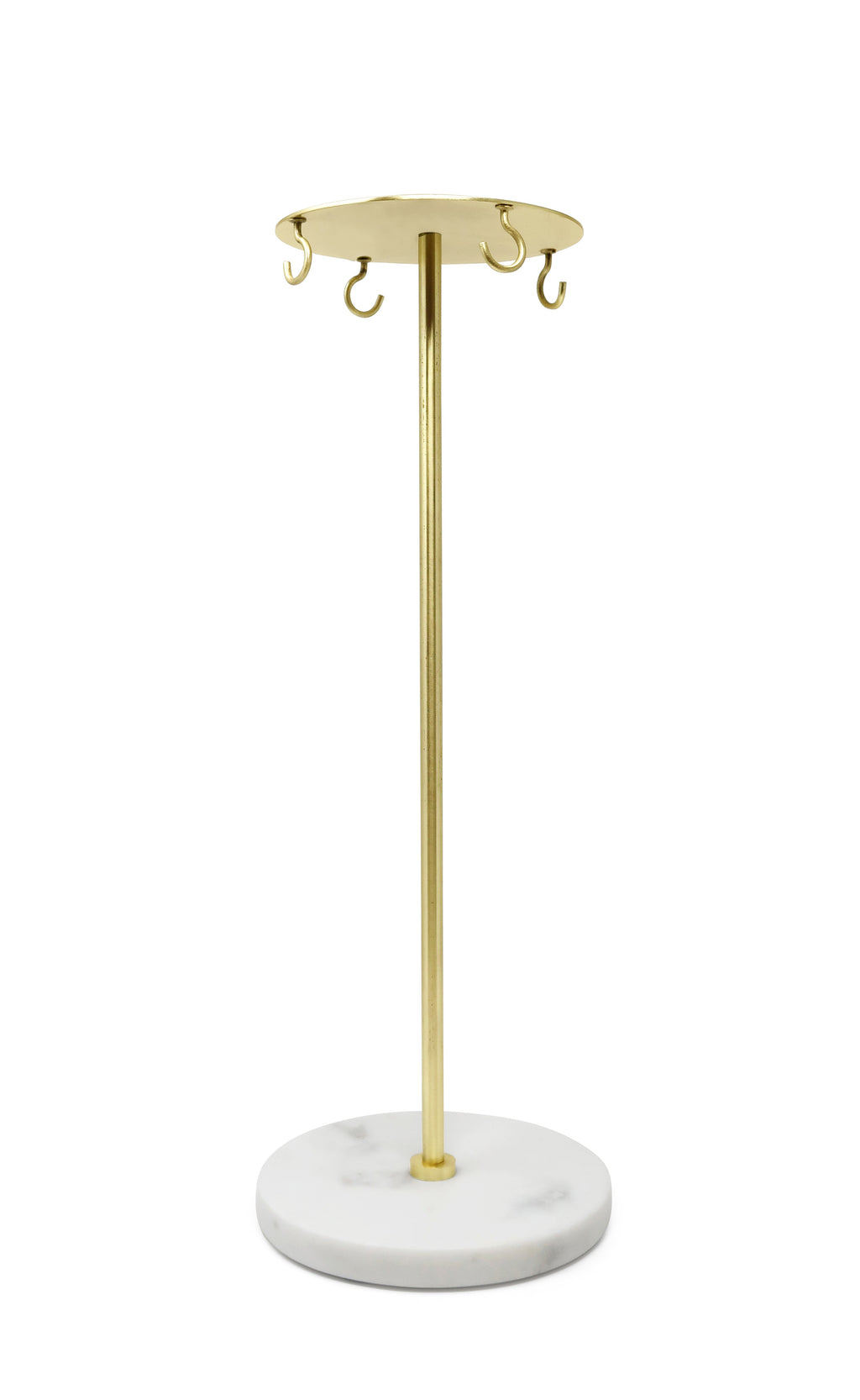 Set of 4 Serving Utensils Gold with Marble Handles