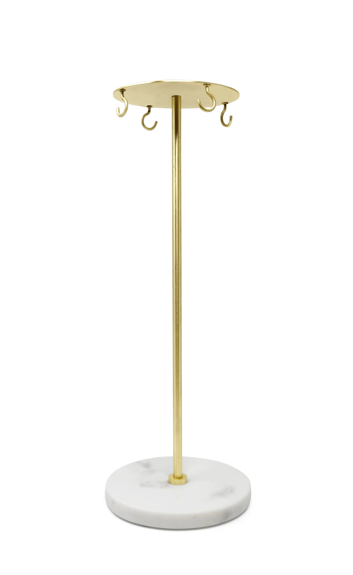 Set of 4 Serving Utensils Gold with Marble Handles