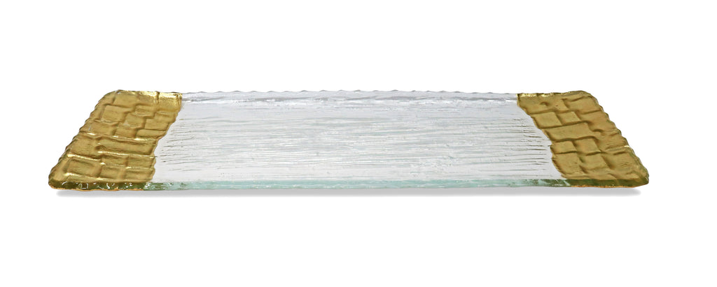 Glass Tray with Gold Foil Rim