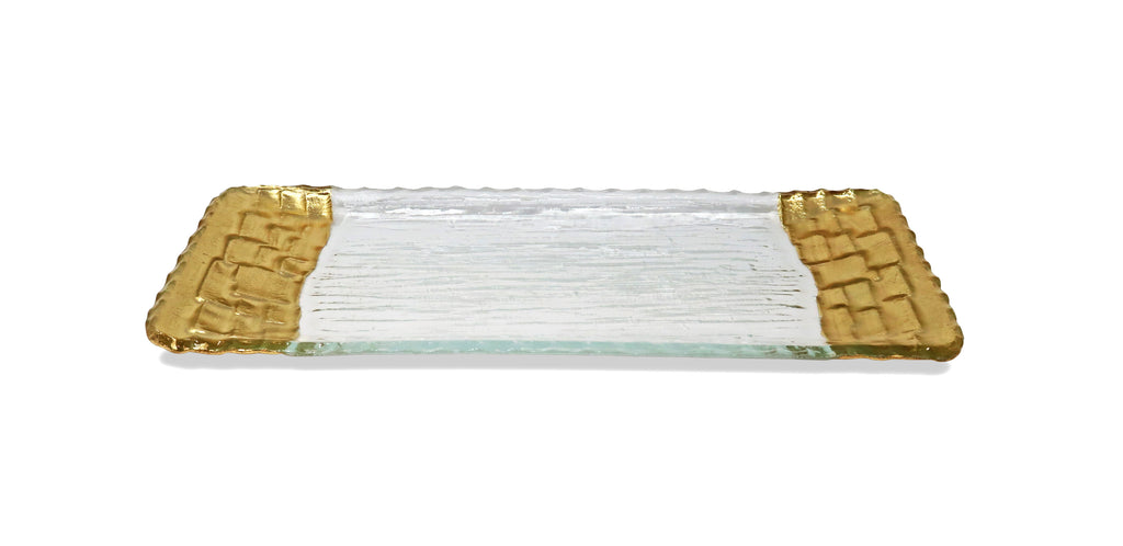 Glass Tray with Gold Foil Rim