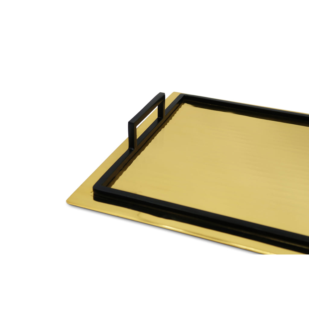 Serving Tray with Handles and Glossy Textured Design