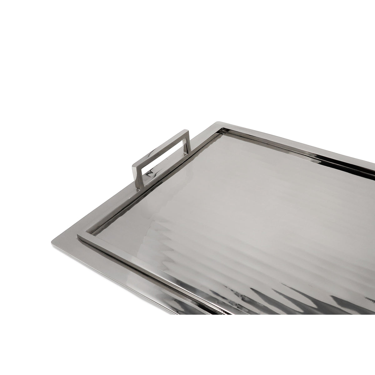 Serving Tray with Handles and Glossy Textured Design