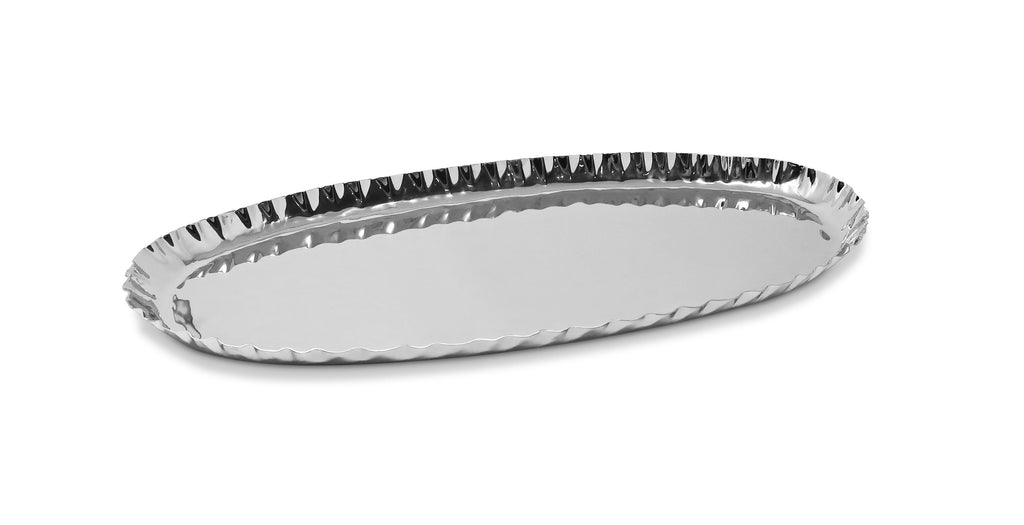 Stainless Steel Crushed Oblong Tray, 17.5"L