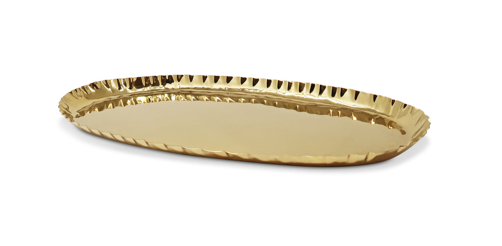 Stainless Steel Crushed Oblong Tray, 17.5"L