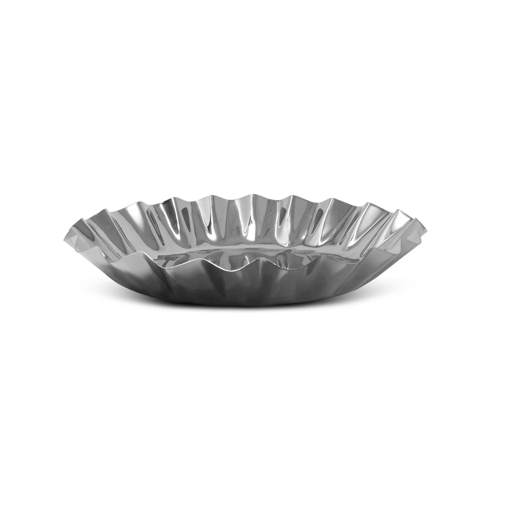 Stainless Steel Tray with Wavy Edge, 14.25"D