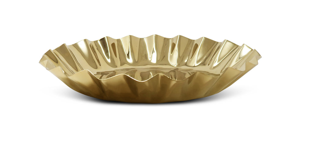 Stainless Steel Tray with Wavy Edge, 14.25"D