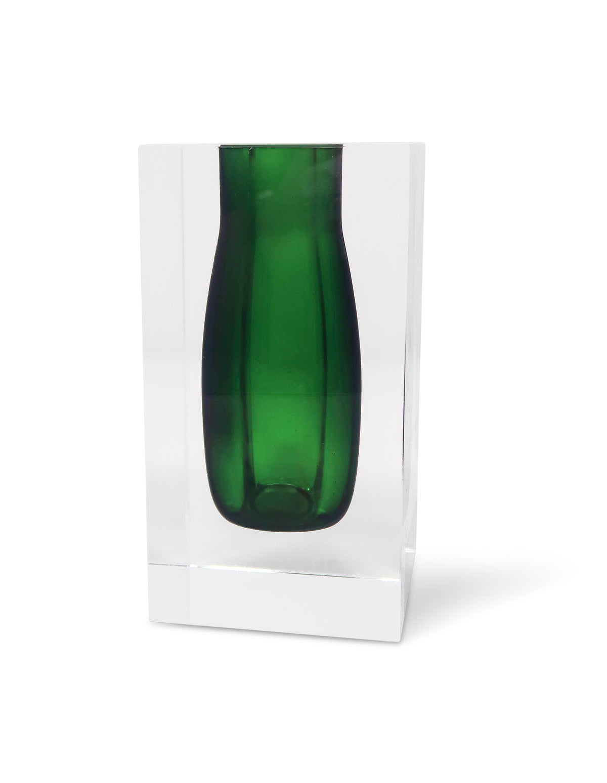 Double Wall Crystal Bud Vase Colored Inner