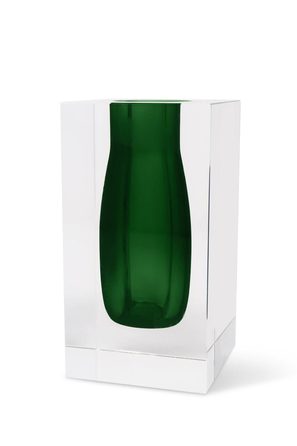 Double Wall Crystal Bud Vase Colored Inner