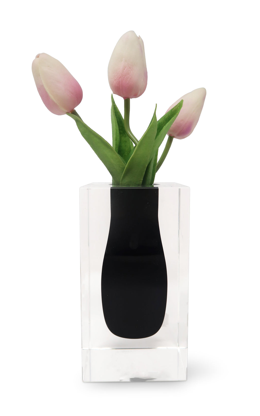 Double Wall Crystal Bud Vase Colored Inner