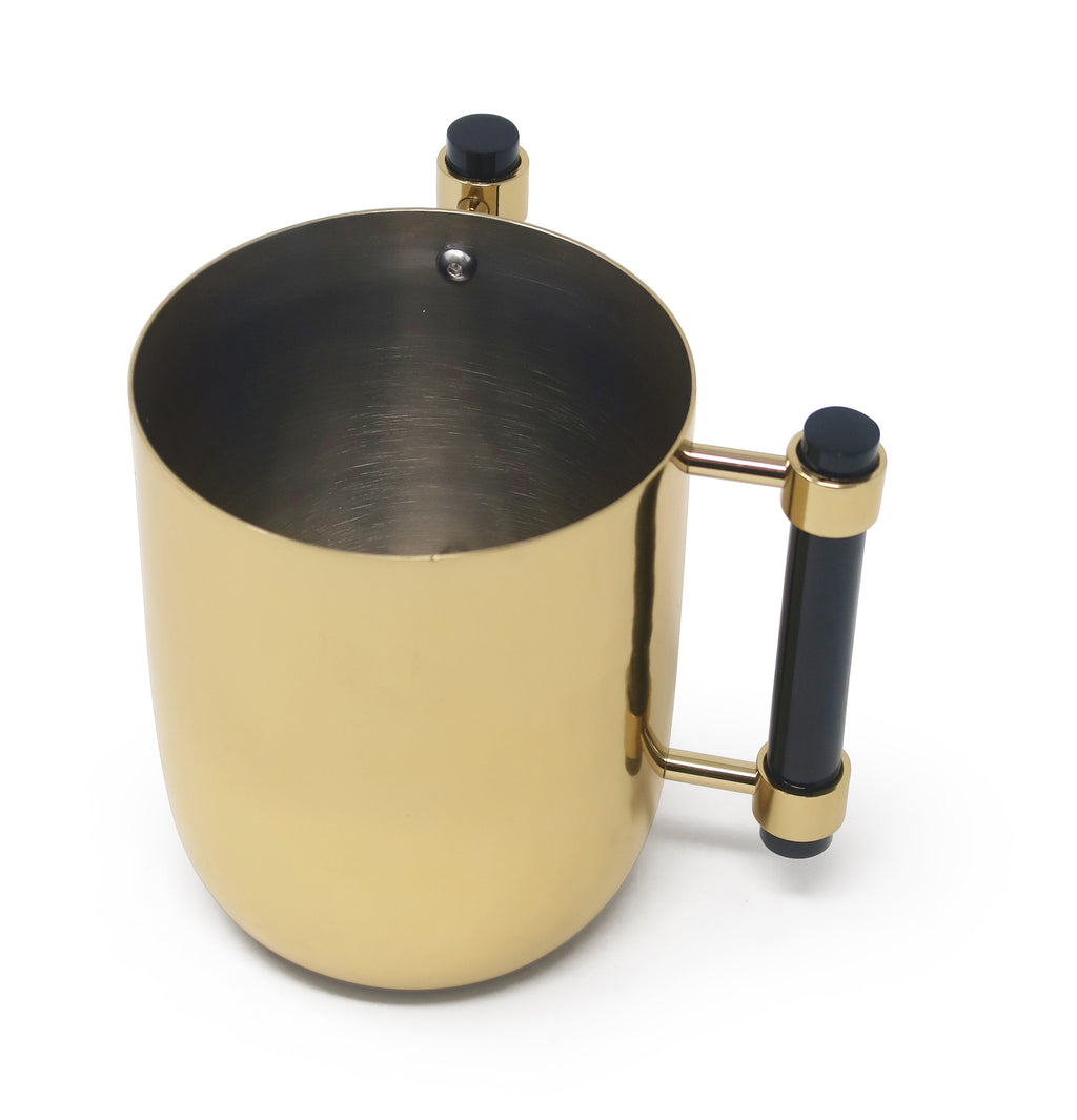 Metal Wash Cup Gold with Cylinder  Handles - 5.1"H