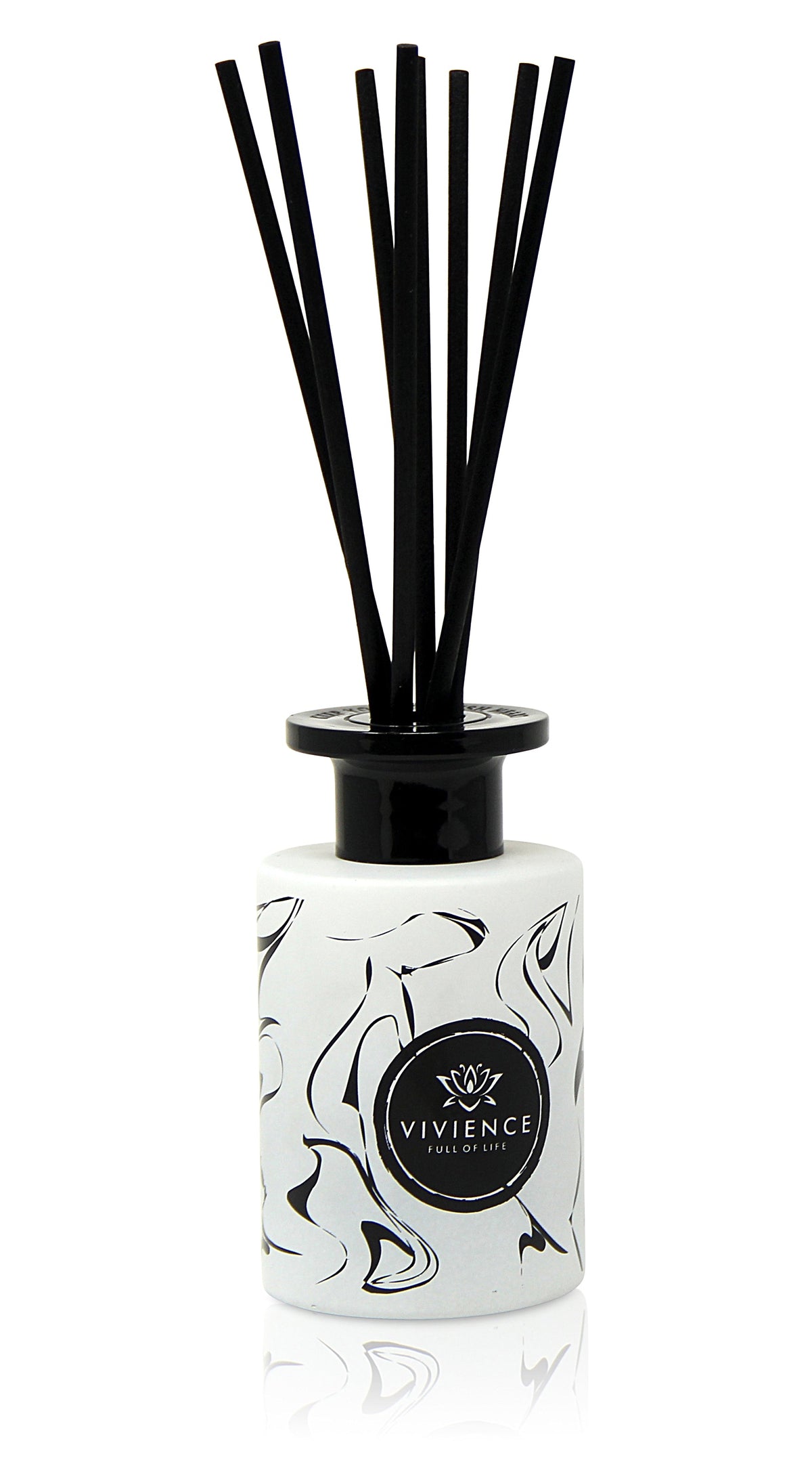 White Reed Diffuser with Blake Spotted Design, "Zen Tea" Scent