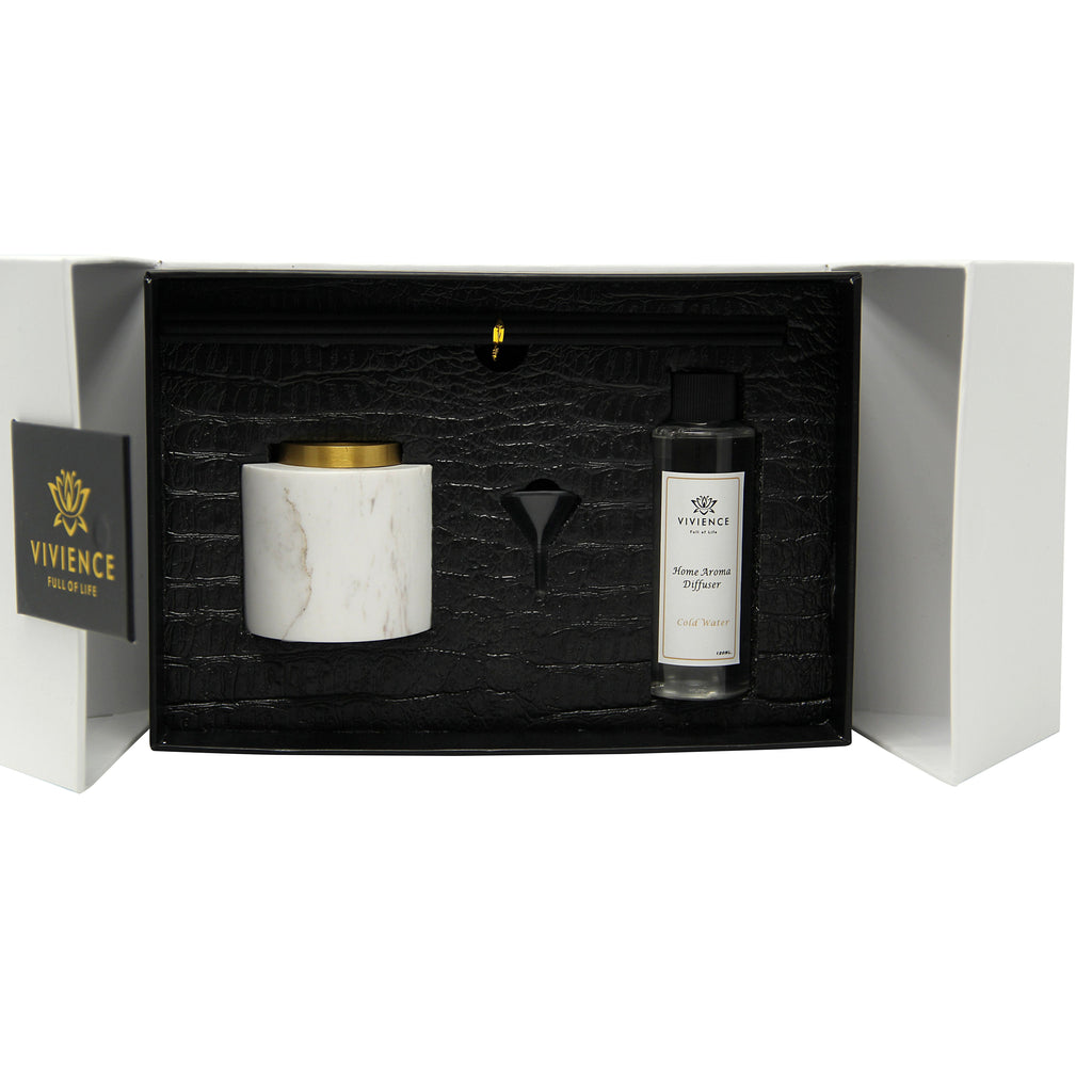 White Marble Reed Diffuser, "White Flower" Scent